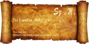 Szlamka Márk névjegykártya