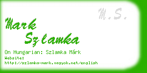 mark szlamka business card